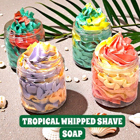 Hand Crafted Other - BUY NOW- 4oz Handcrafted Tropical Whipped Shaving Soap